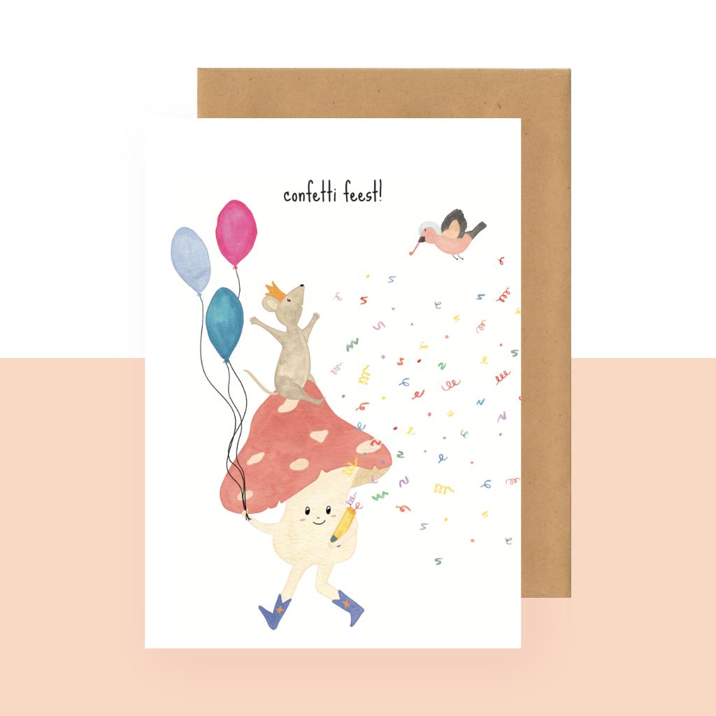Wenskaart | Confetti feest