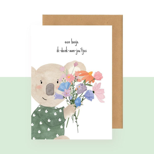 Wenskaart | Een bosje ik denk aan jou'tjes