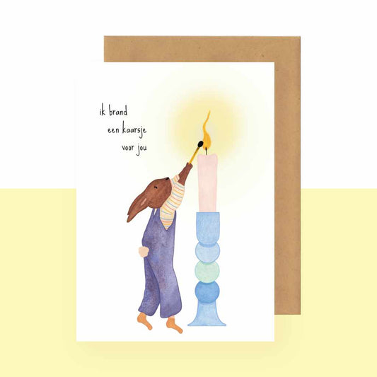 Wenskaart | Ik brand een kaarsje voor jou