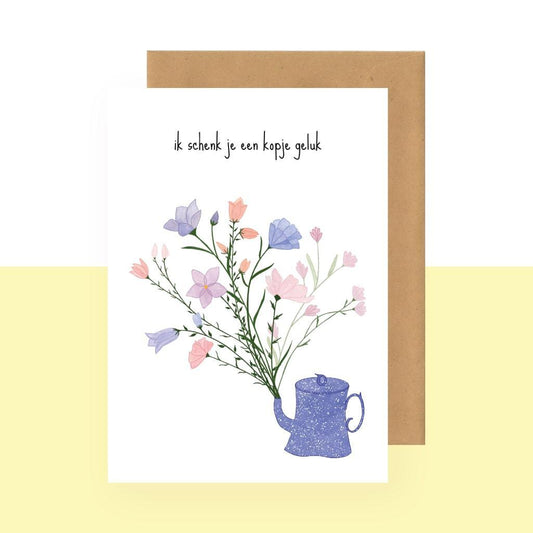 Wenskaart | Ik schenk je een kopje geluk