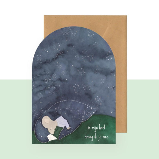 Wenskaart | In mijn hart draag ik je mee
