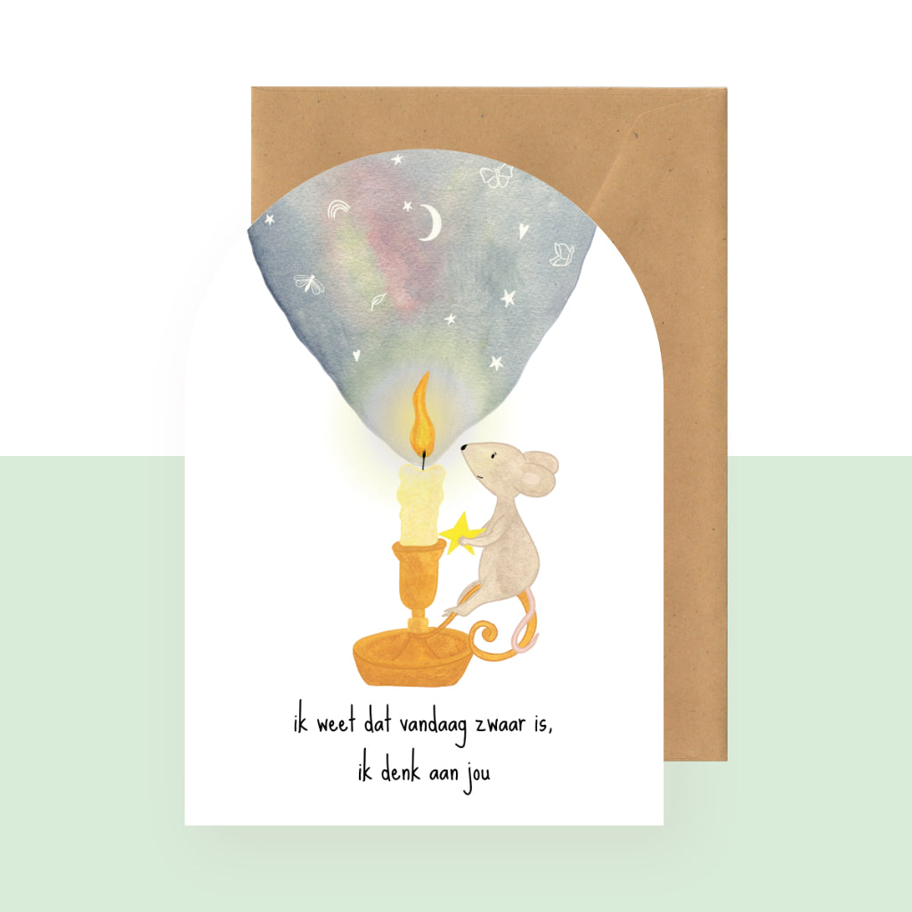 Wenskaart | Ik weet dat vandaag zwaar is, ik denk aan jou