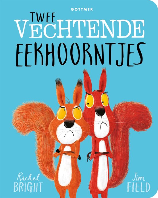 Twee vechtende eekhoorntjes - Rachel Bright (kartonboek)