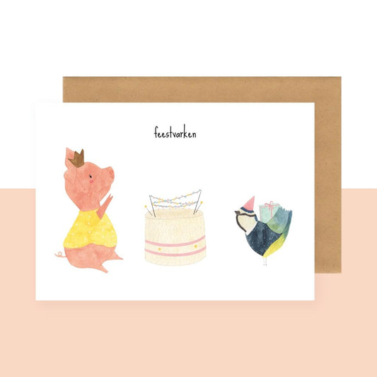 Wenskaart | Feestvarken