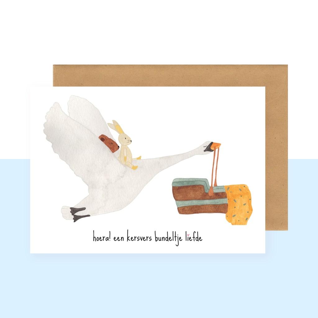 Wenskaart | Hoera! Een kersvers bundeltje liefde