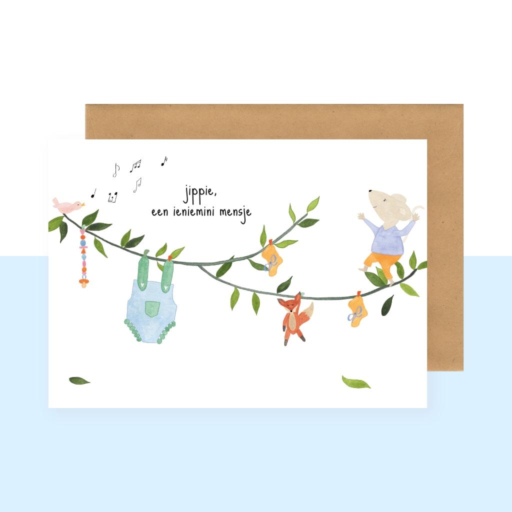 Wenskaart | Jippie, een ieniemini mensje