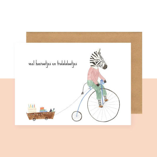 Wenskaart | Veel hoeraatjes en tralalaatjes