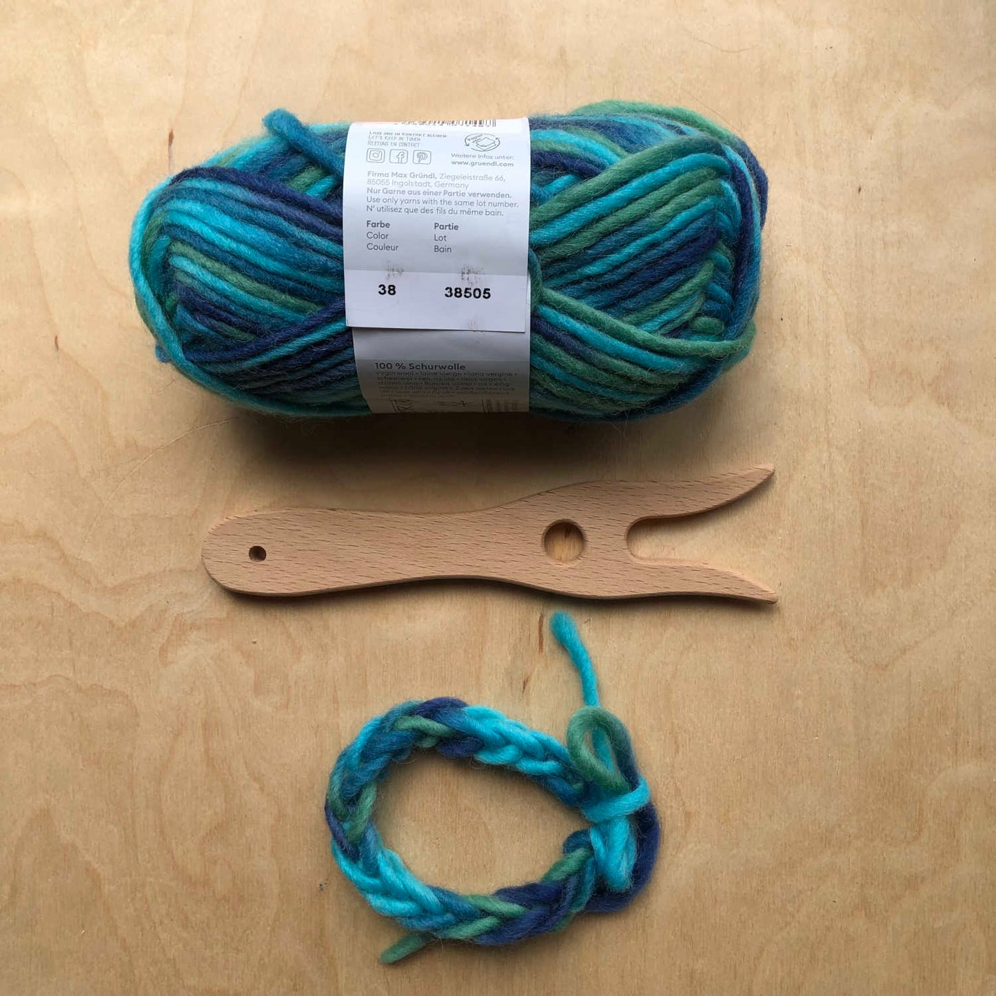 Breivork met Filz 38 wol | Turquoise