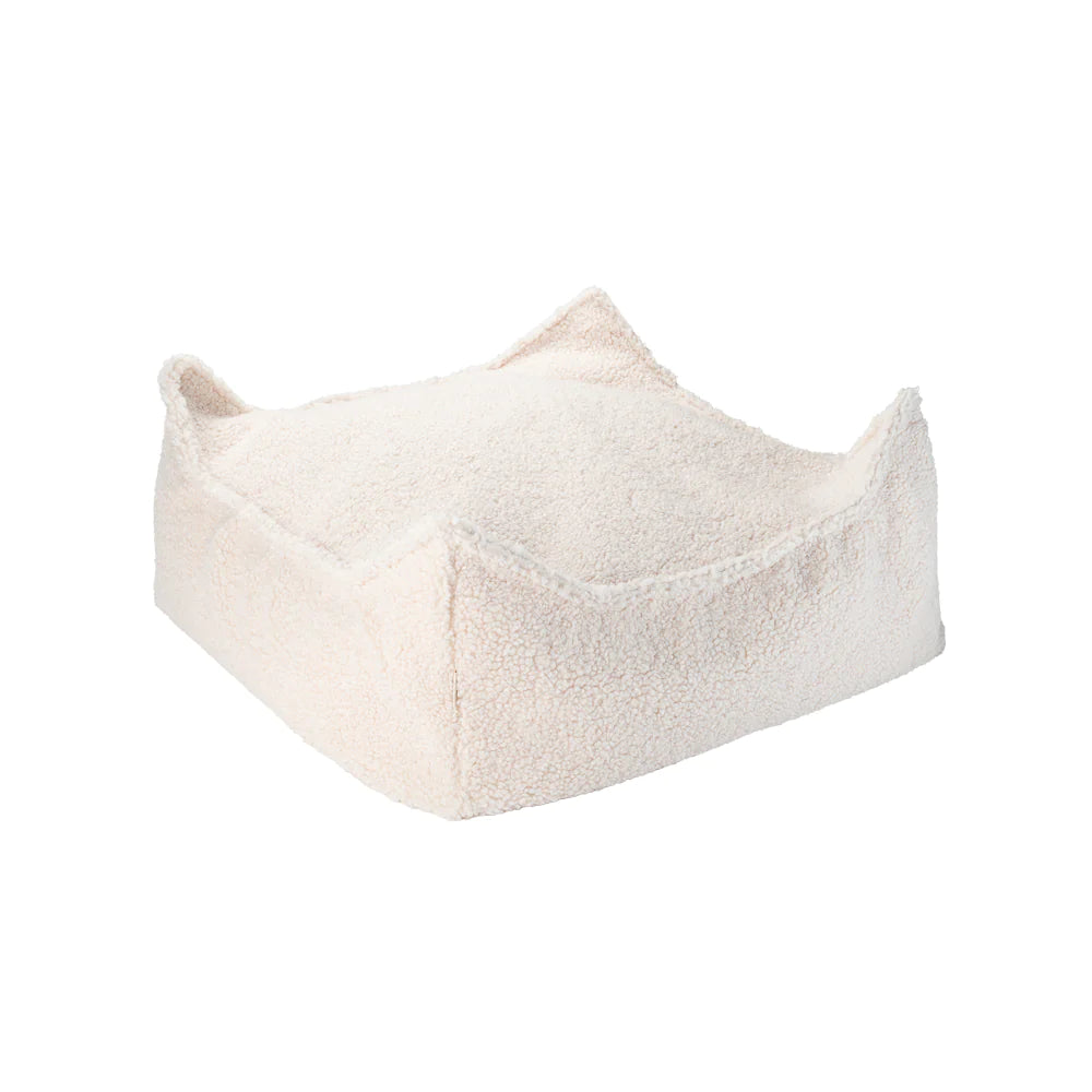 Cream White Square Ottoman - Wigiwama