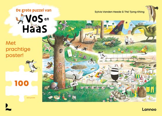 De grote puzzel van Vos en Haas (100 stukken) | Sylvia Vanden Heede