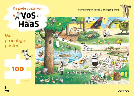 De grote puzzel van Vos en Haas (100 stukken) | Sylvia Vanden Heede