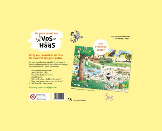 De grote puzzel van Vos en Haas (100 stukken) | Sylvia Vanden Heede