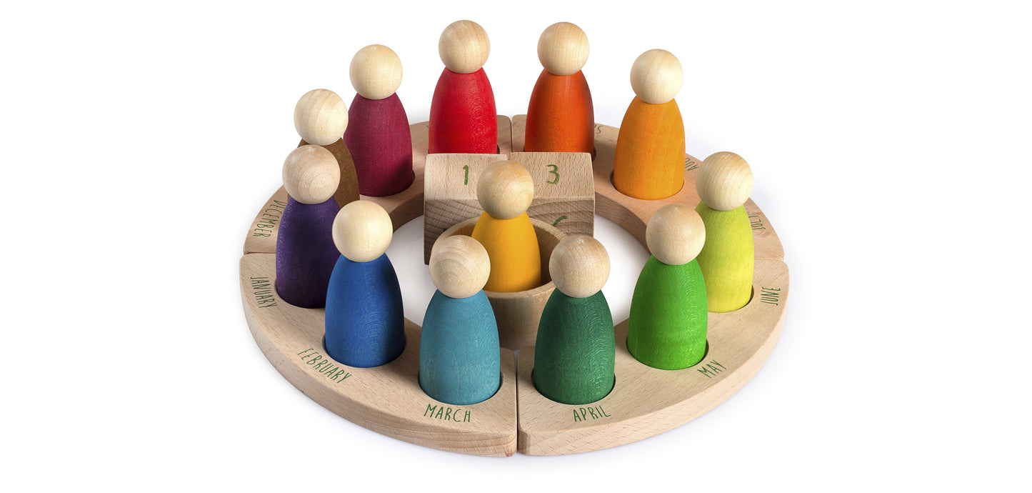 Jaarring kalender met poppetjes