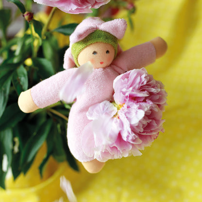 Knuffelpopje bloemenfee roze